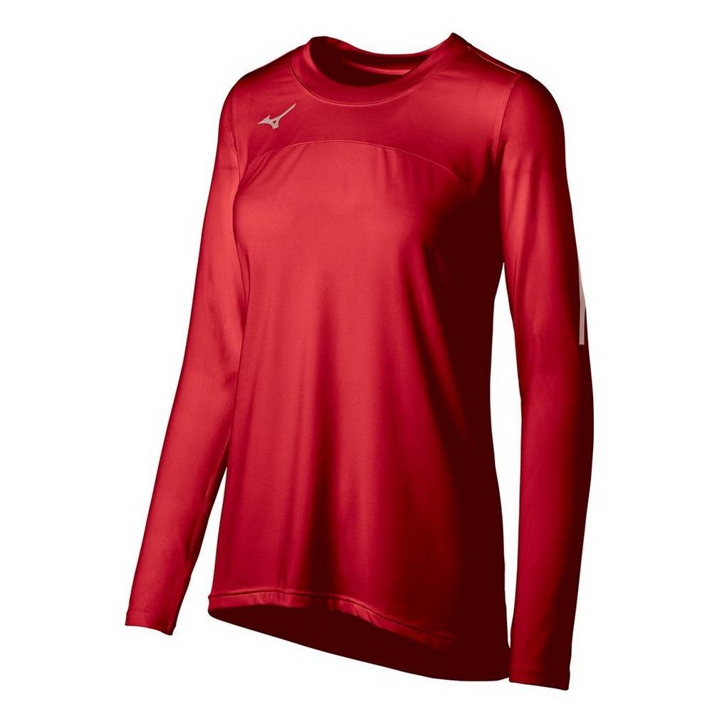 Damske Dresy Mizuno Techno VII Long Sleeve Volejbalove Červené Vypredaj FKPW24517